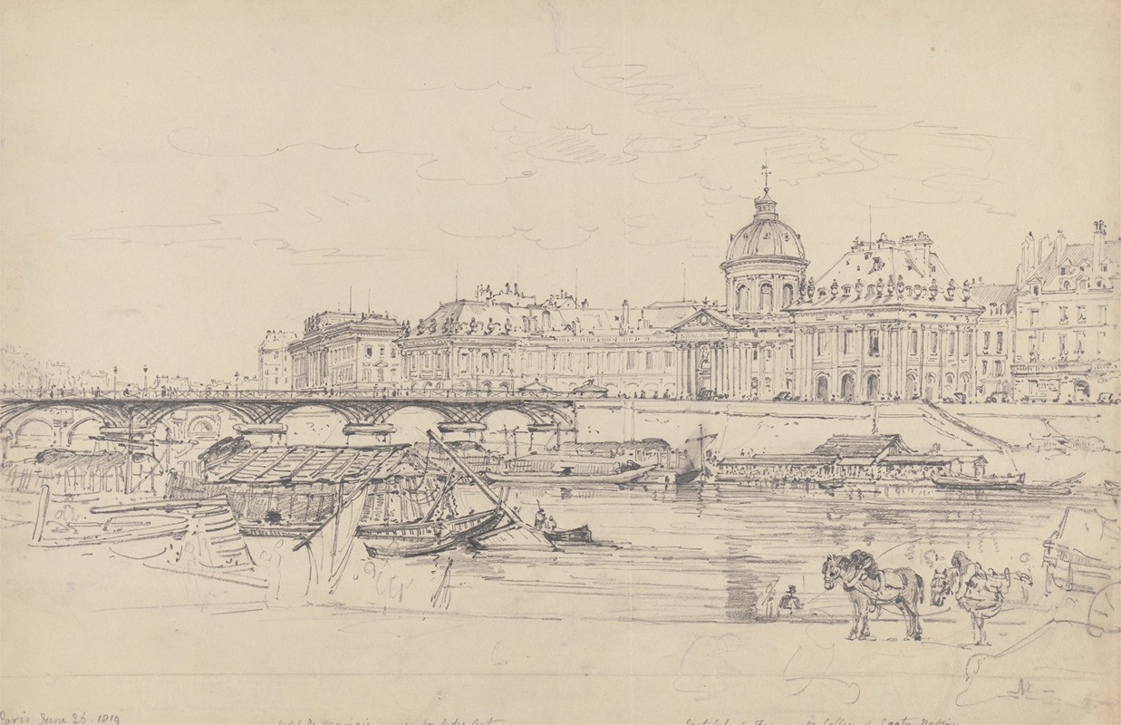 Henry Edridge - The Mint, Pont des Arts and L’Institut de France, Paris