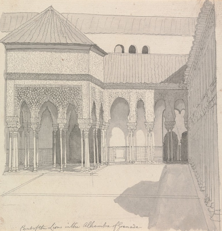 Henry Swinburne - Court of the Lions in the Alhambra of Granadana