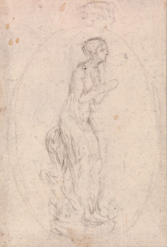 Hubert-François Gravelot - Design for a Medallion; Figure of a Woman