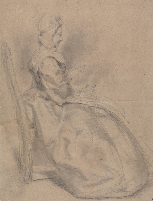 Hubert-François Gravelot - Study of a Seated Lady