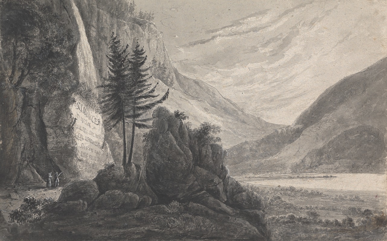 Isaac Weld - Mountainous Landscape with Inscription to Salomon Gessner (Switzerland)