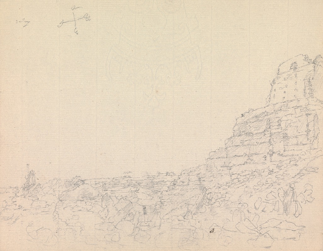 James Moore - Landscape, with Castle Ruins on Top of a Rocky Hill