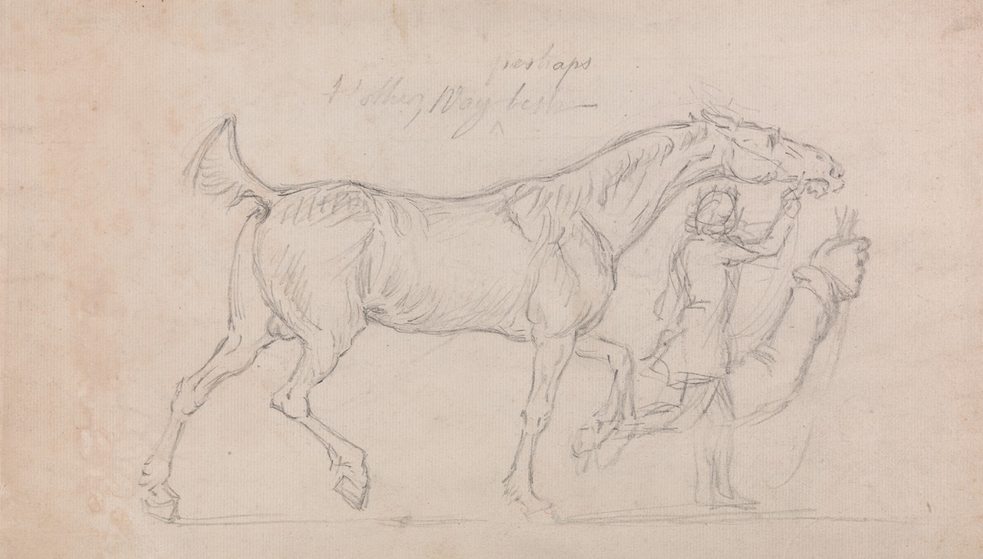 James Seymour - Man Leading a Trotting Stallion to Right