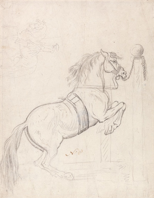 James Seymour - Training at the Pillar, Horse Wearing Bridle and Surcingle