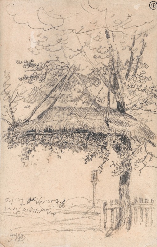 James Ward - A Thatched Shelter Suspended from a Tree