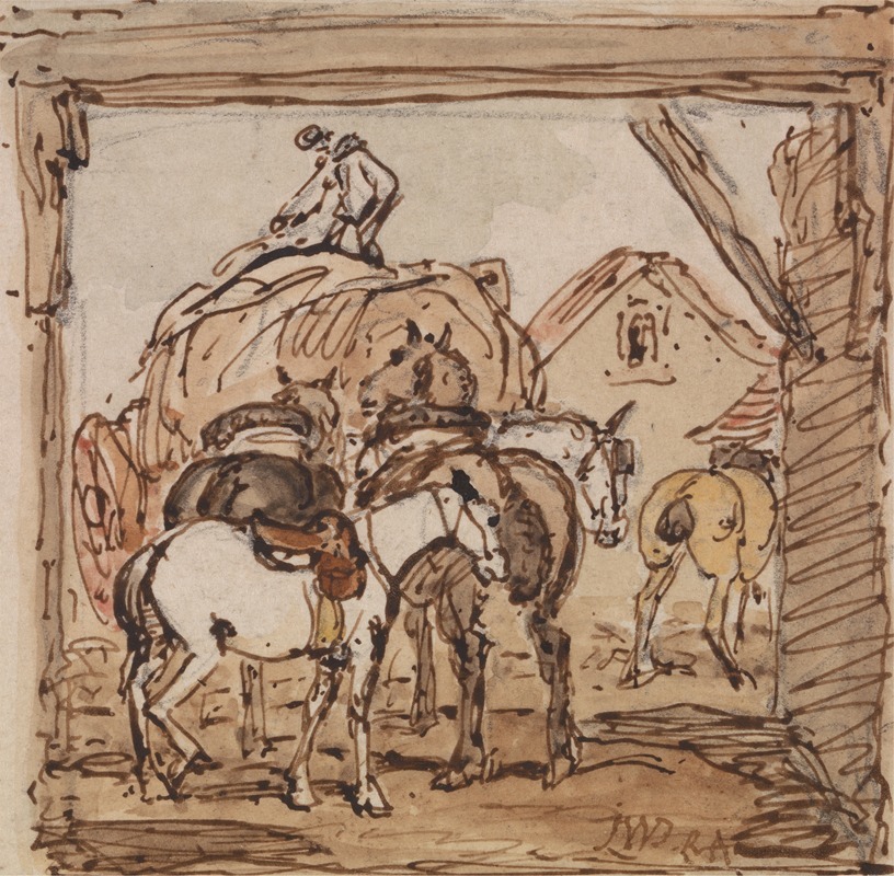 James Ward - Farmyard and Horses