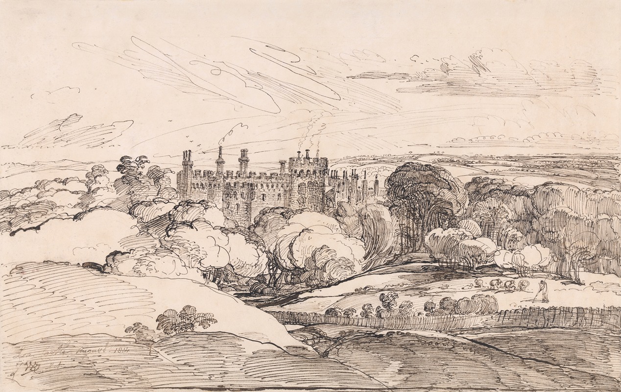James Ward - Lea Castle from above the Woods