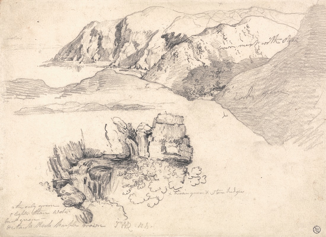 James Ward - Studies of a Hilly Coast, and a Rocky Waterfall