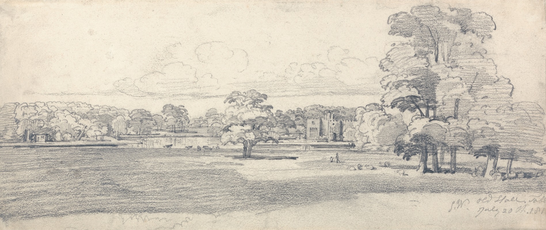 James Ward - The Old Hall, Tabley, Surrounded by Parkland, July 20, 1814