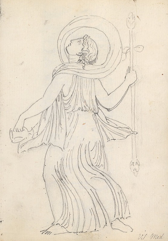 John Flaxman - Dancing Maenade with Thyrsus and Small Amphora