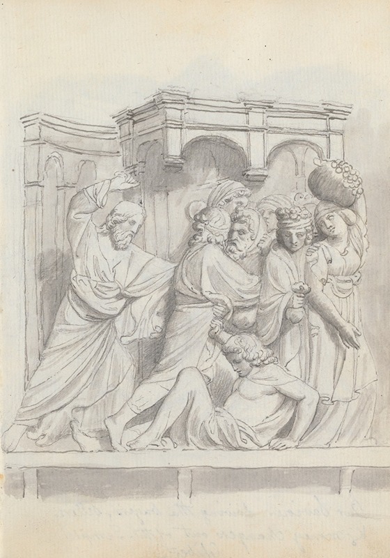 John Flaxman - The Expulsion of the Money Changers, from Lorenzo Ghiberti’s Baptistery Doors, Florence