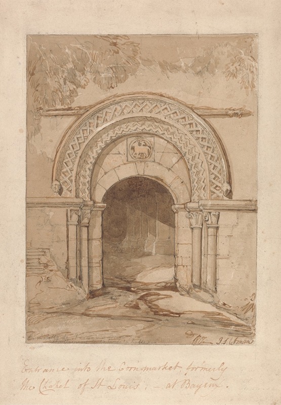 John Sell Cotman - Entrance into the Cornmarket, Formerly the Chapel of St. Louis, at Bayeux