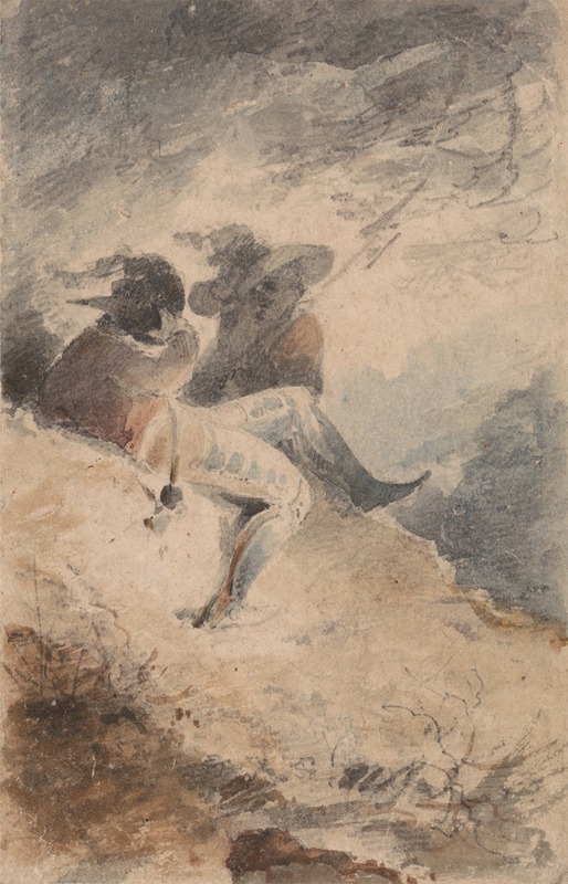 John Sell Cotman - Fantastic Figures Seated on a Mound
