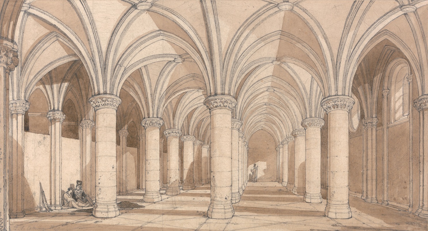John Sell Cotman - The Barons’ Hall, Mont Saint Michel