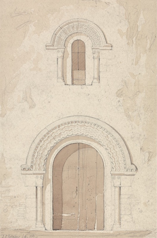 John Sell Cotman - West Doorway and Window in the Church of Ham near Valognes, Normandy
