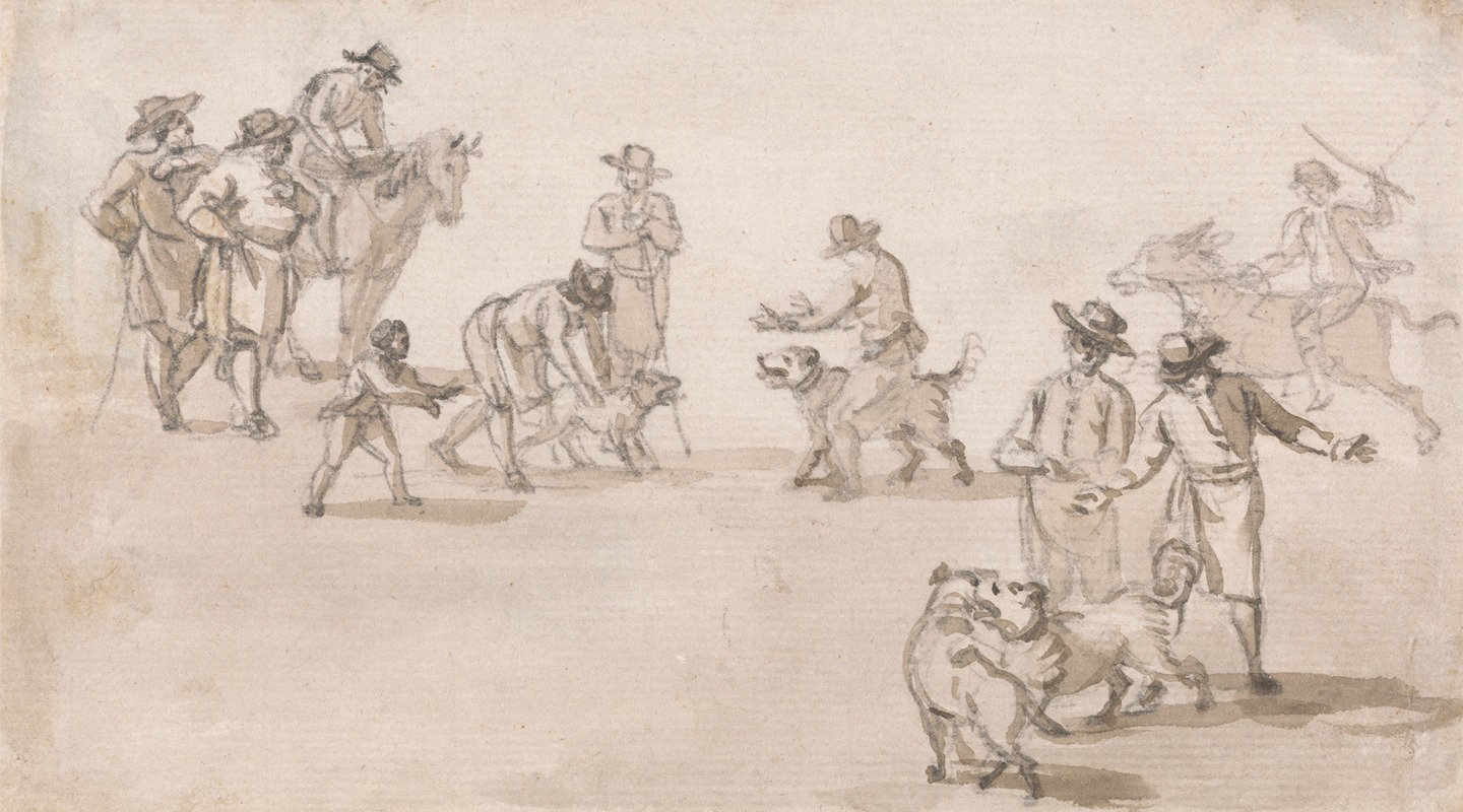 Paul Sandby - Group of Figures; A Dogfight