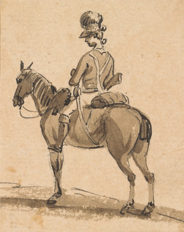 Paul Sandby - Light Dragoon, Mounted, Facing Left