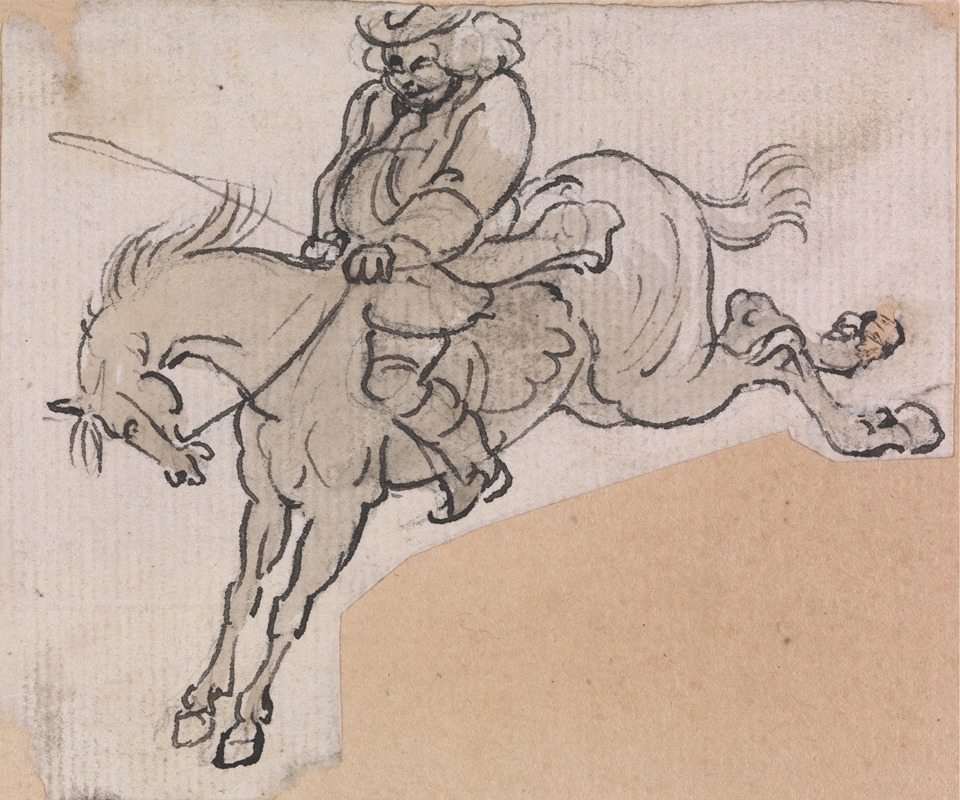 Paul Sandby - Stout Man on a Bucking Horse