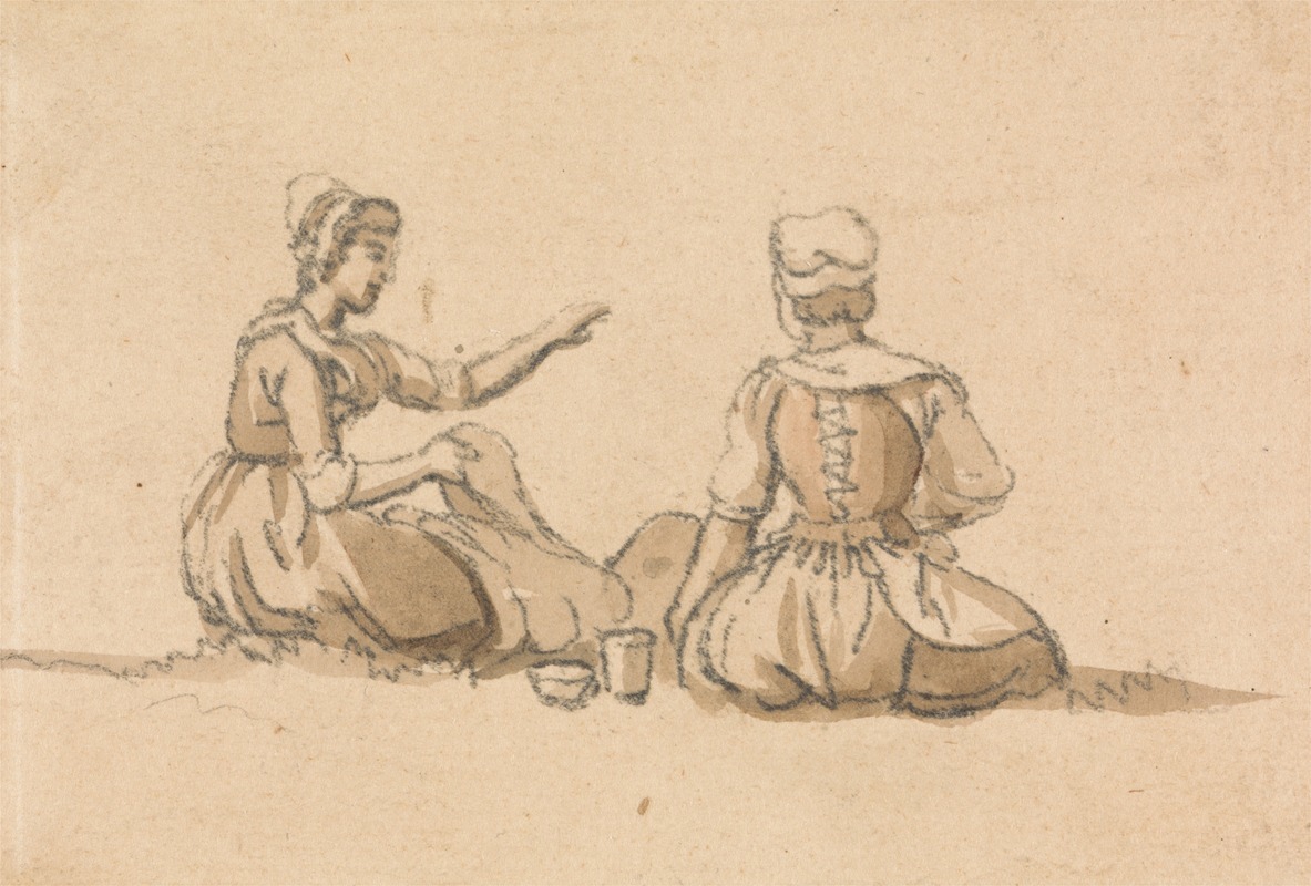 Paul Sandby - Two Girls Seated