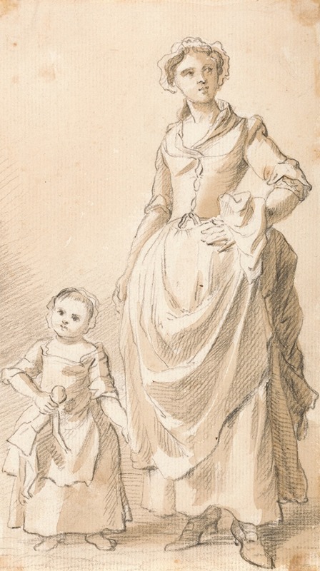 Paul Sandby - Woman and Child Holding a Doll