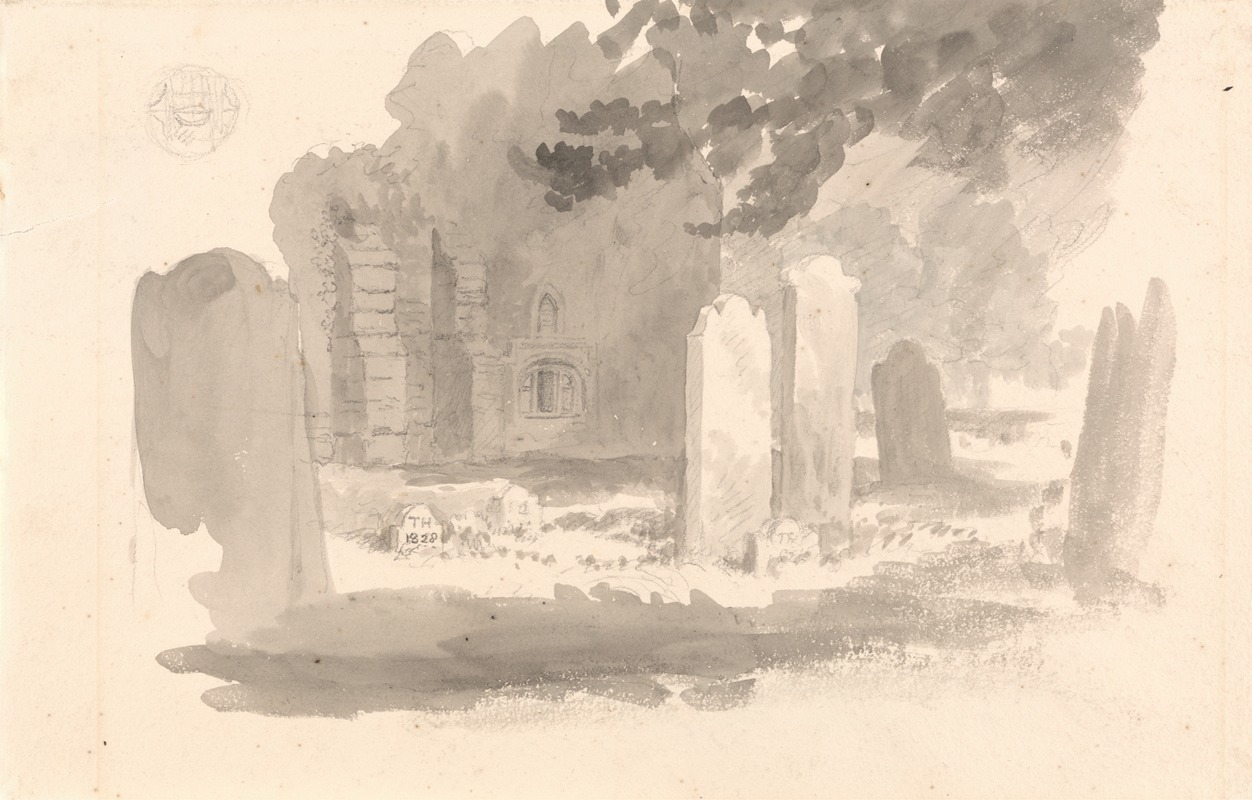 Robert Hills - St. Stephen’s Churchyard, Jersey, with the Tomb of the Artist’s Brother