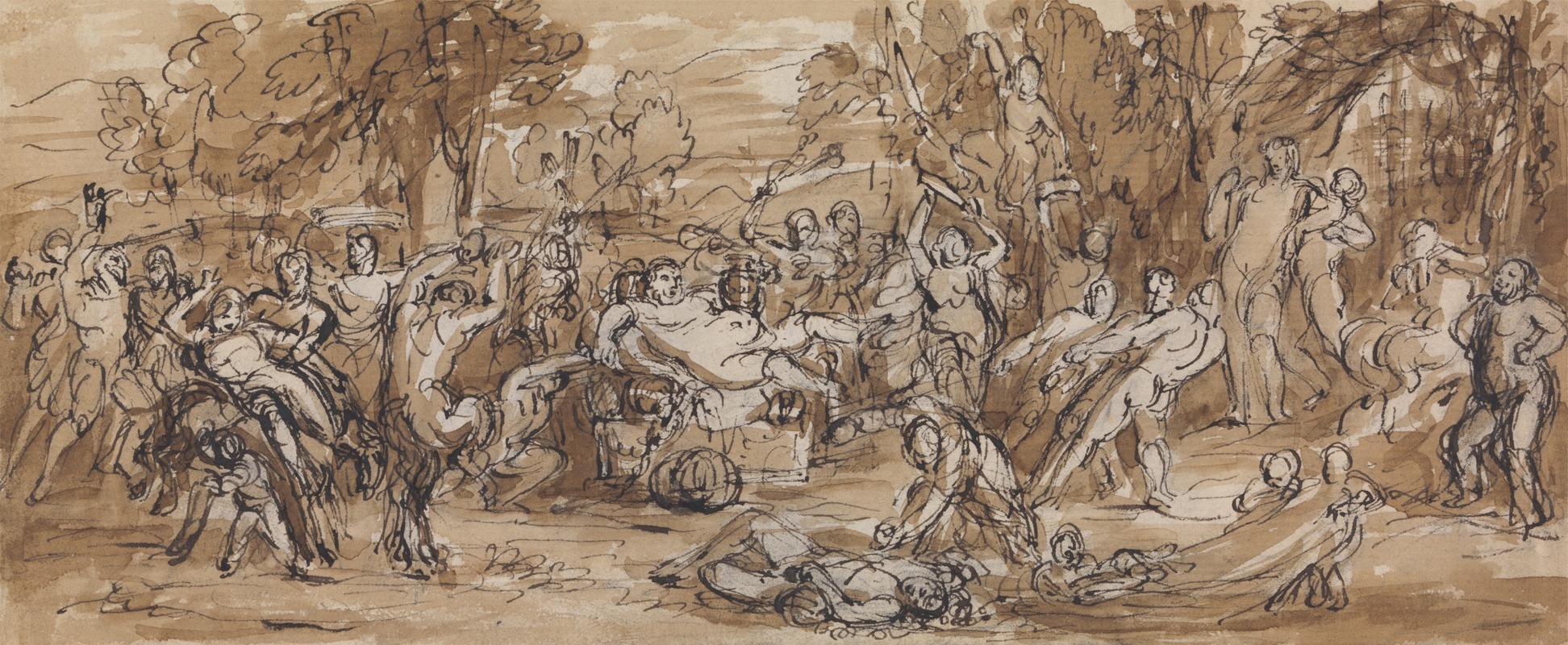 Robert Smirke - Figure Study of a Bacchanalia Celebration in a Wooded Landscape