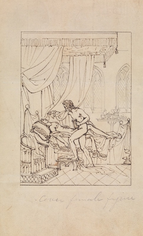 Robert Smirke - Study of a Woman Sleeping in Her Chamber and a Man Standing Over Her Bed