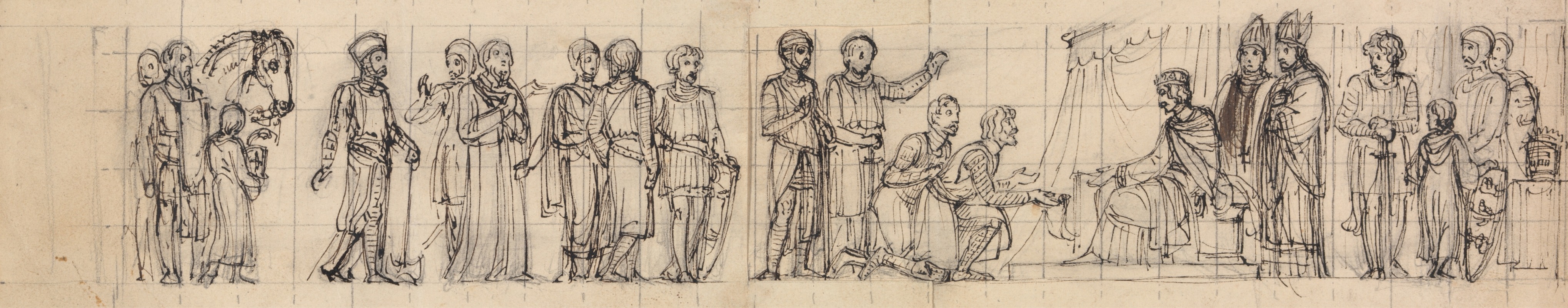 Robert Smirke - Study of Knights, Paying Homage, to the King