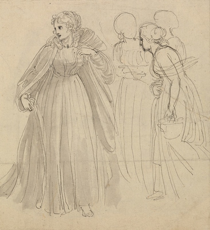 Thomas Stothard - Study for Illustration – A Princess with her Attendants