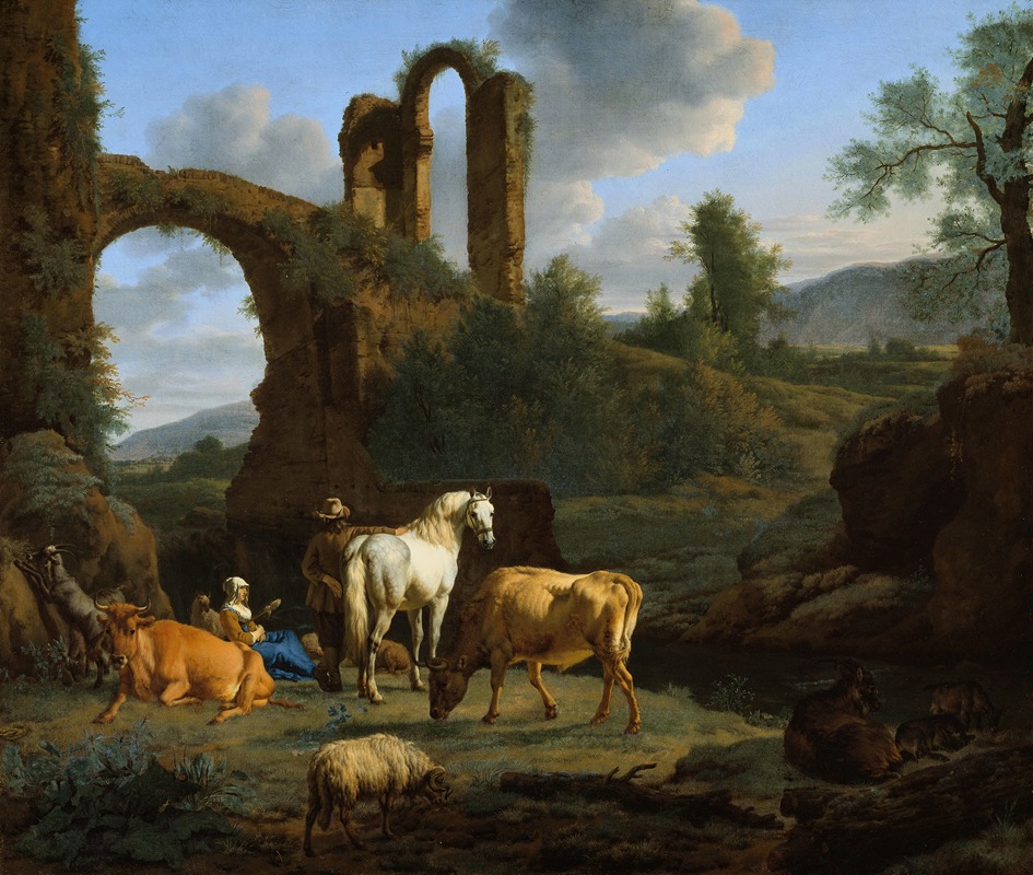 Adriaen van de Velde - Pastoral Landscape with Ruins