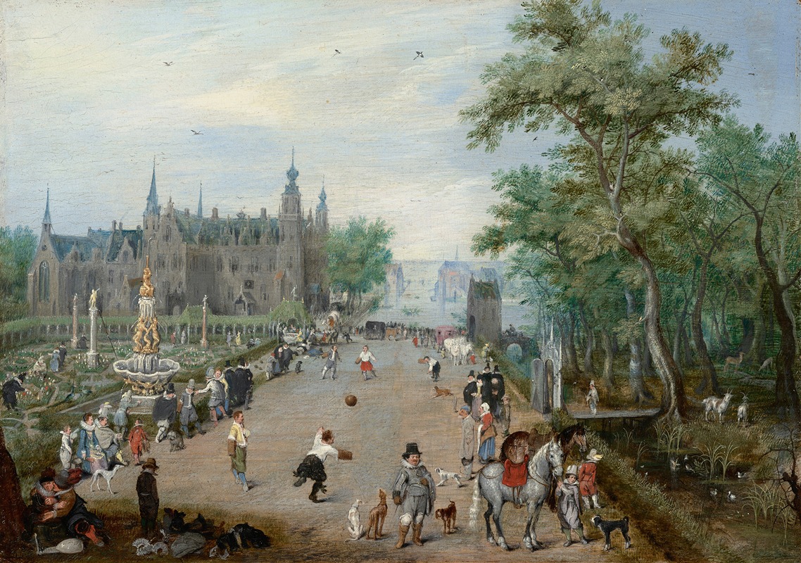 Adriaen Pietersz. Van De Venne - A Jeu de Paume Before a Country Palace