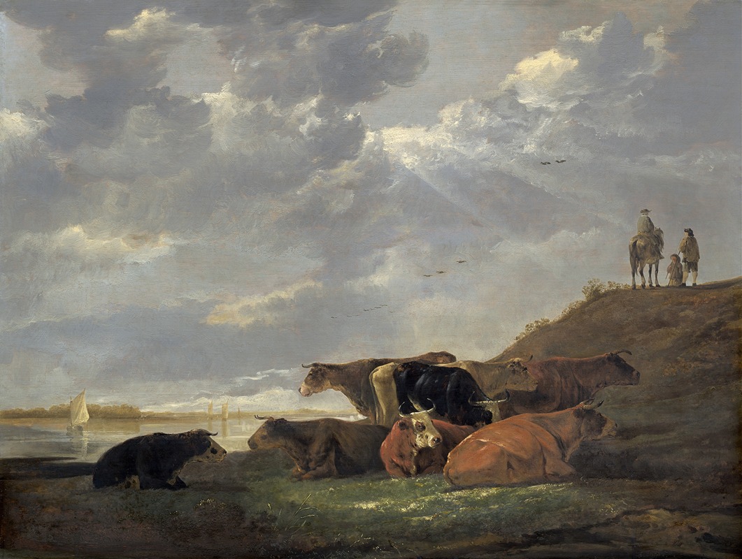 Aelbert Cuyp - River Landscape with Cows