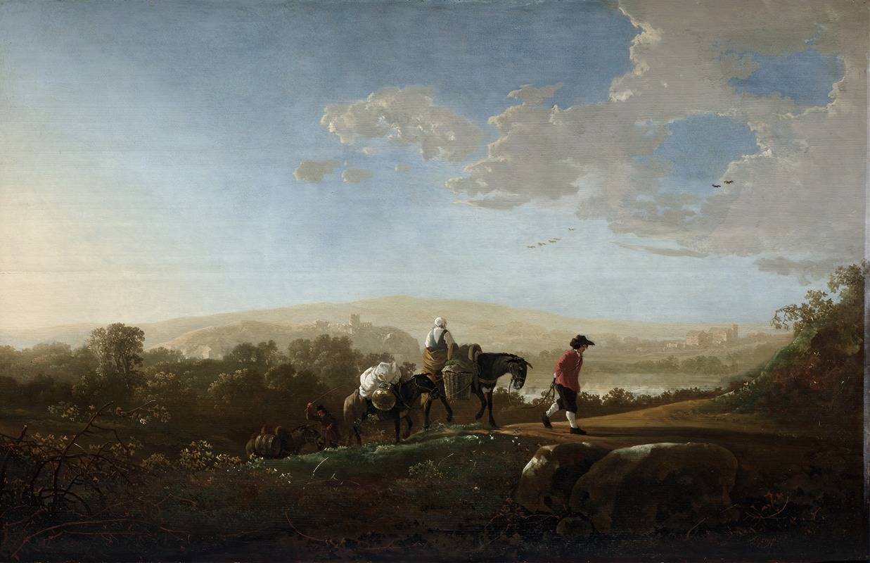 Aelbert Cuyp - Travelers in Hilly Countryside