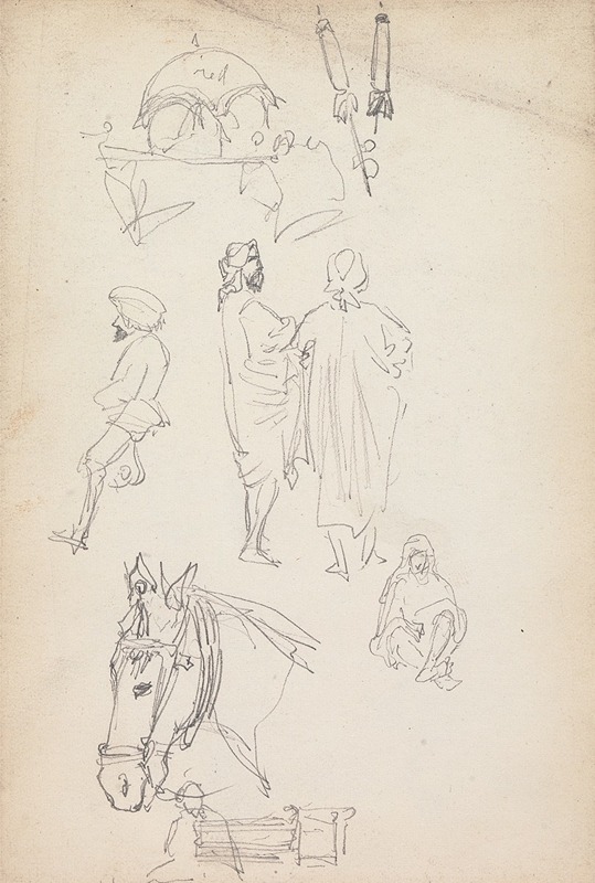 William Simpson - A Doli, a Horse, and Figure Studies