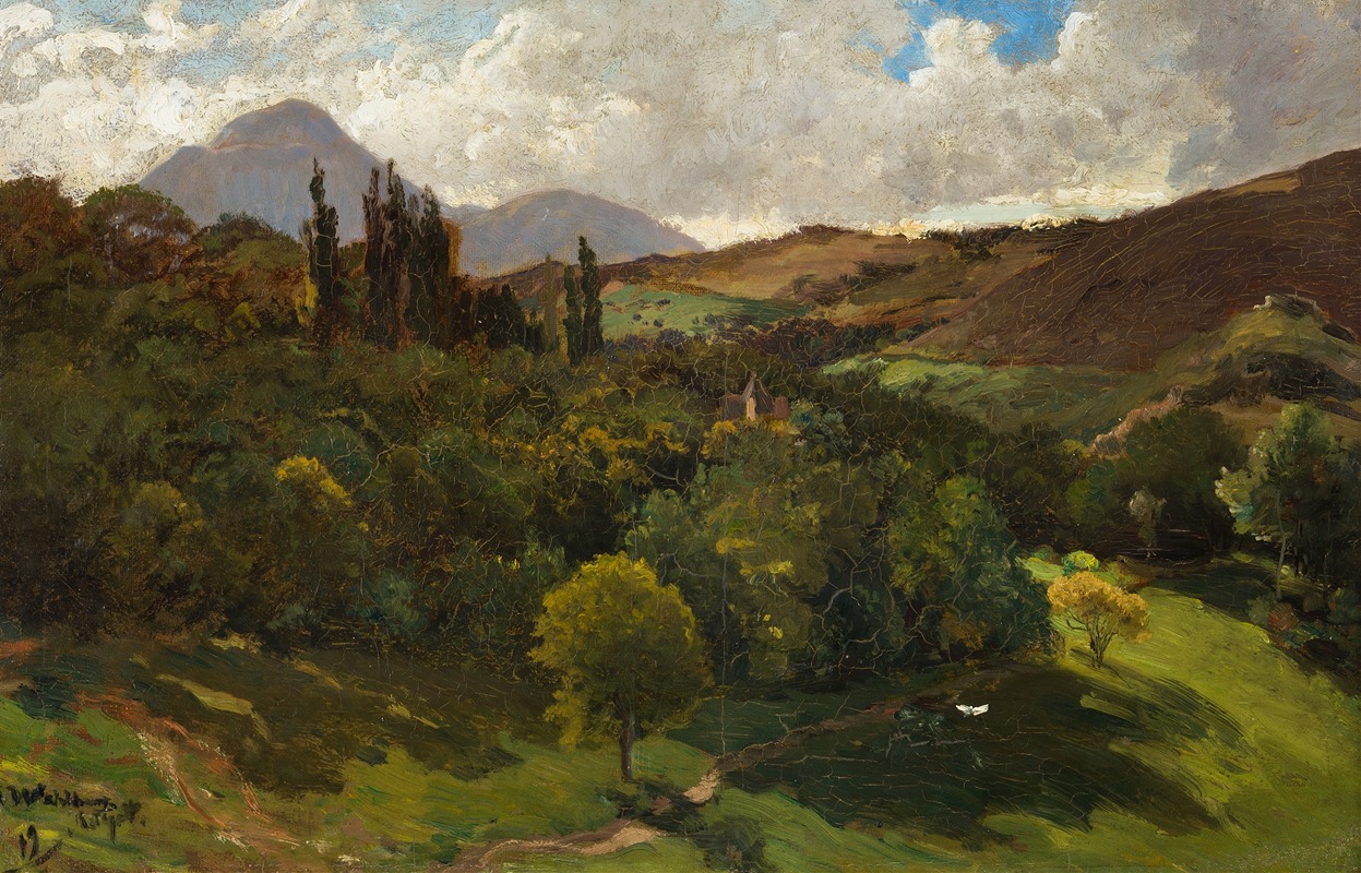 Alfred Wahlberg - Southern Mountain Landscape