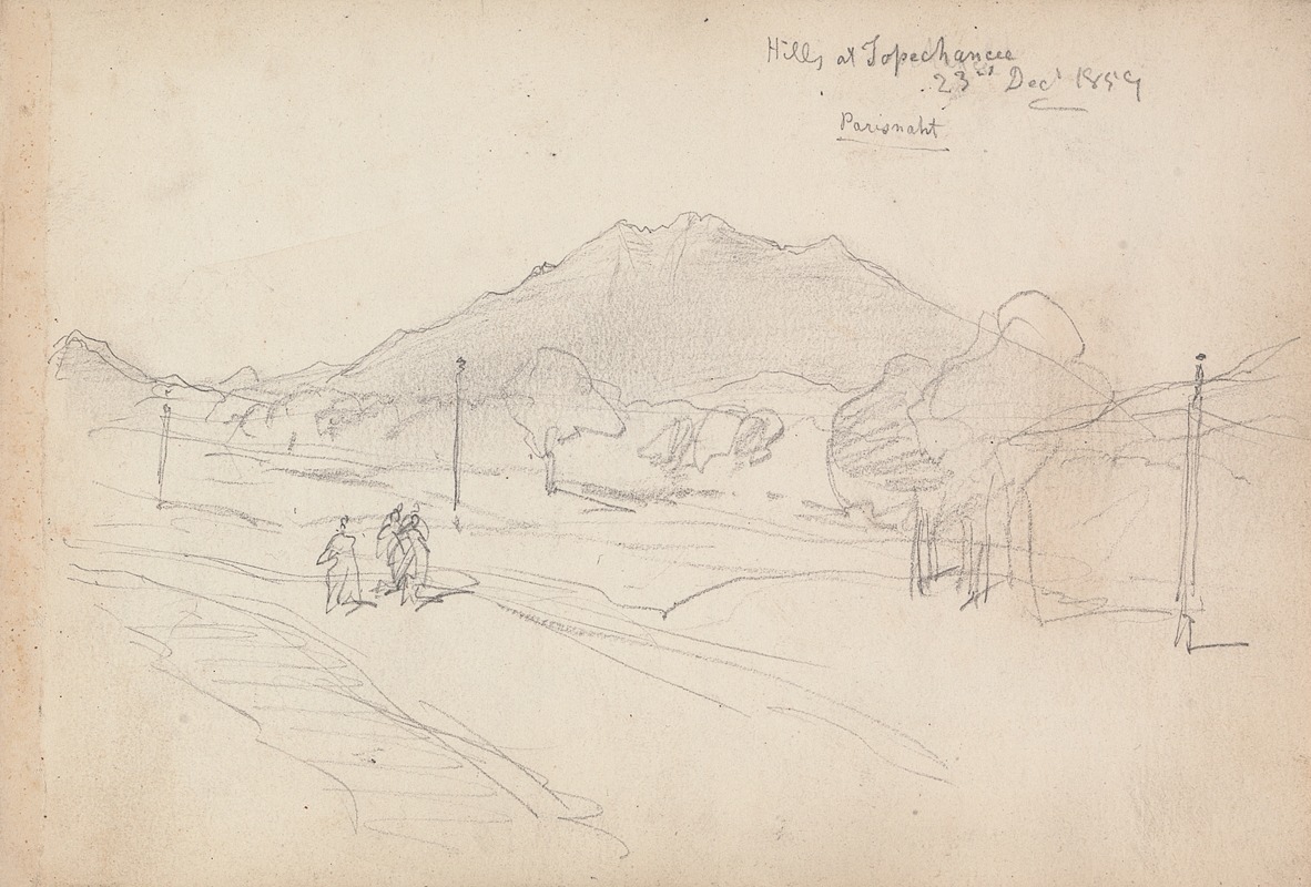 William Simpson - Hills at Topechancee, 23 December 1859