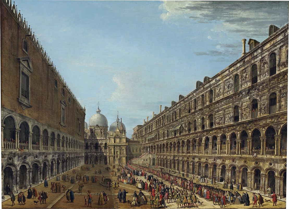 Antonio Joli - Procession in the Courtyard of the Ducal Palace,Venice