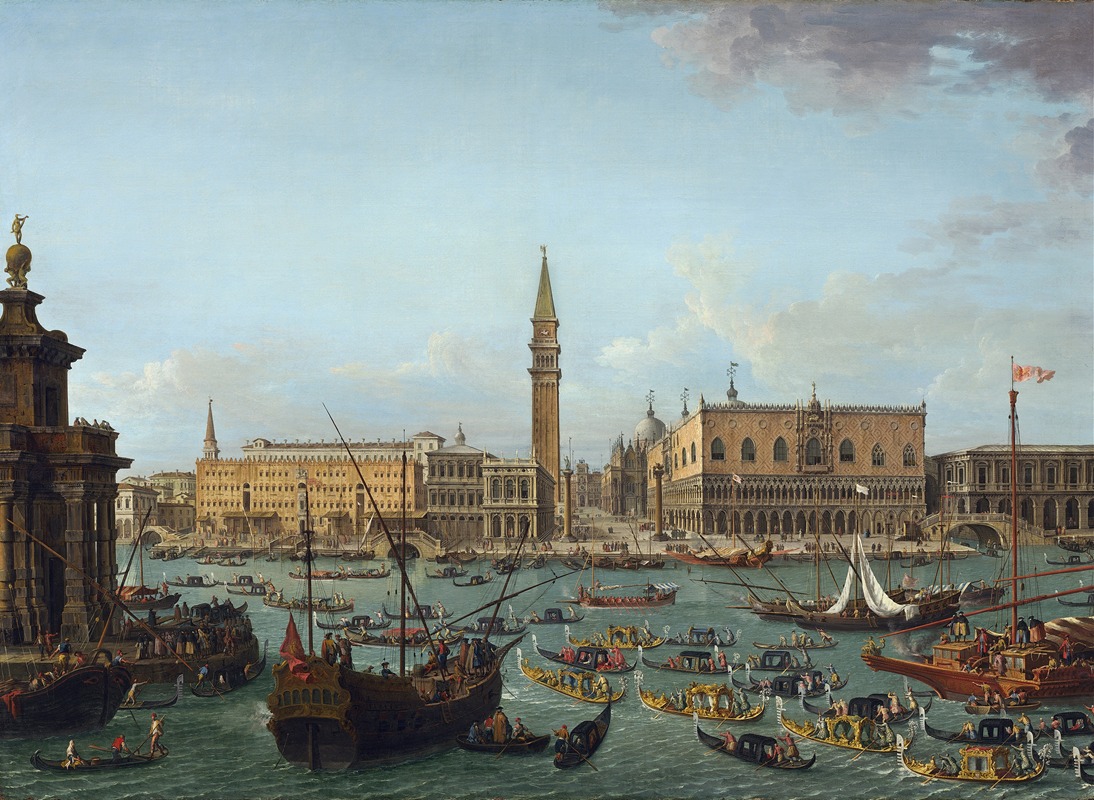 Antonio Joli - Procession of Gondolas in the Bacino di San Marco,Venice