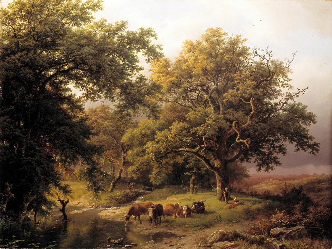 Barend Cornelis Koekkoek - Brook by the Edge of the Woods