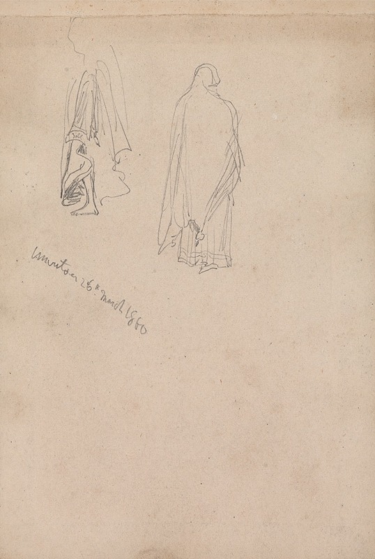William Simpson - Sketch of Two Female Figures, Amritsar, 26 March 1860