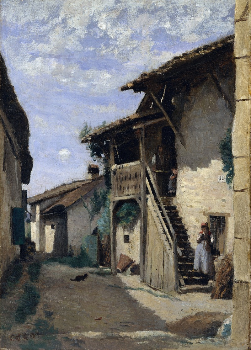 Jean-Baptiste-Camille Corot - A Village Street- Dardagny