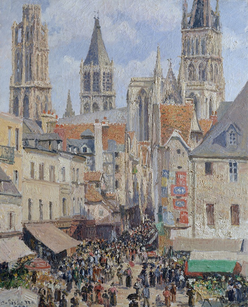 Camille Pissarro - Rue de l’Épicerie, Rouen (Effect of Sunlight)