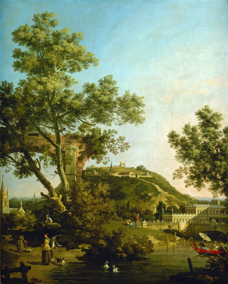 Canaletto - English Landscape Capriccio with a Palace