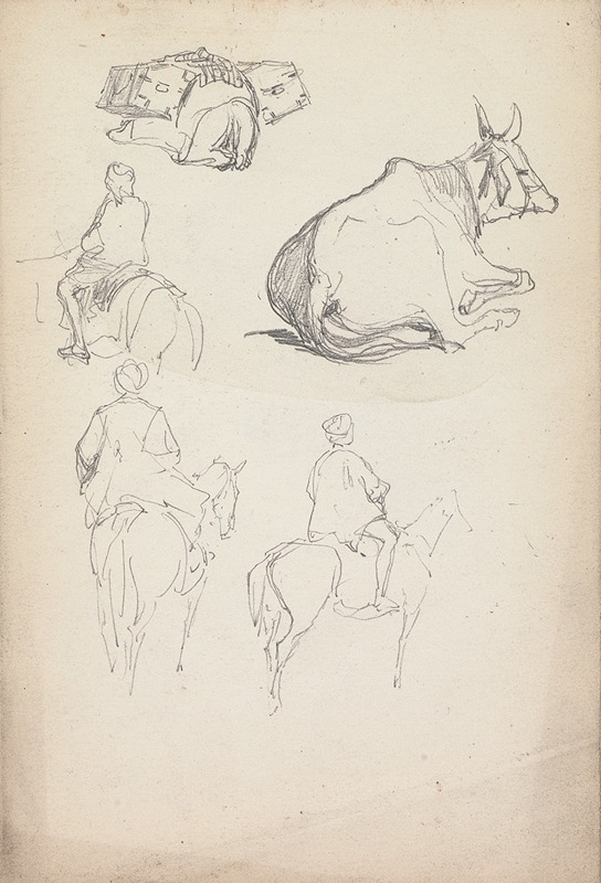 William Simpson - Studies of Oxen and Equestrians
