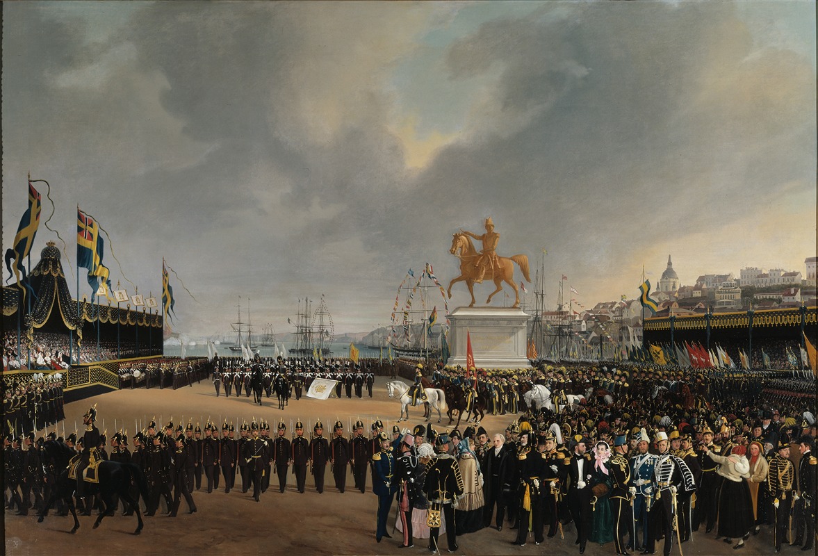 Carl Stefan Bennet - The Unveiling of the Equestrian Statue of Carl XIV Johan of Sw. in 1854