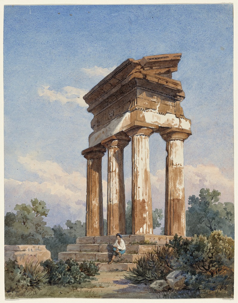 Carl Wilhelm Götzloff - A Temple Ruin in Agrigento
