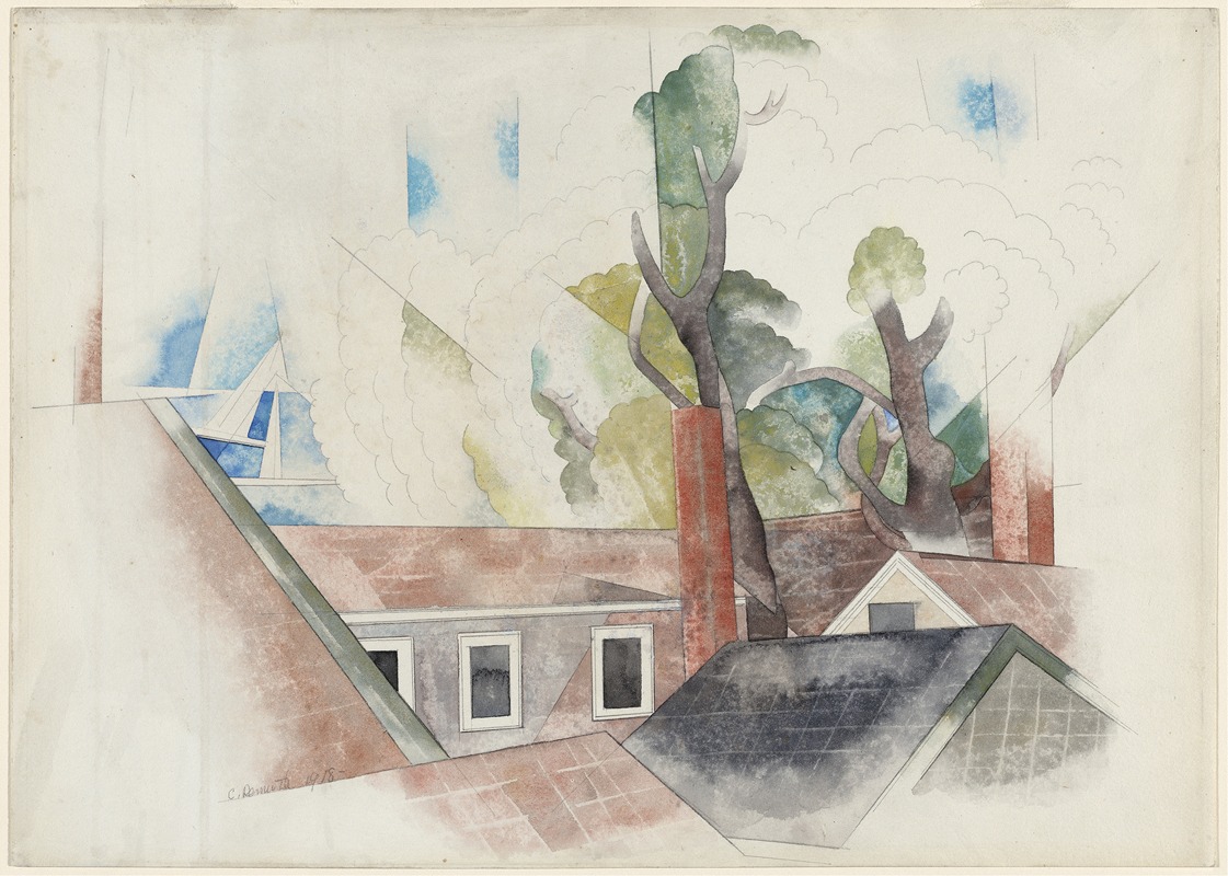 Charles Demuth - Rooftops and Trees