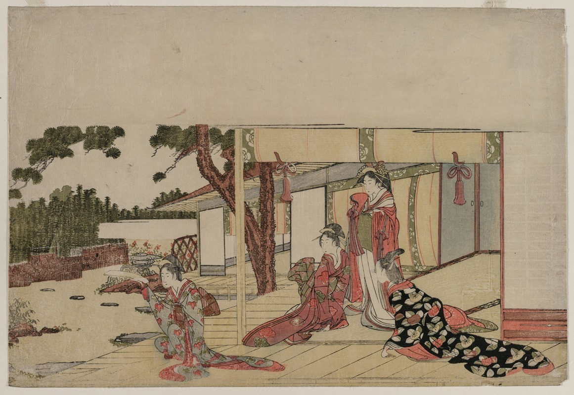 Hishikawa Sōri III - Women on a Veranda