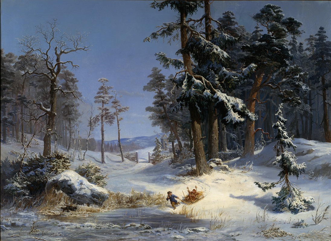Charles XV of Sweden - Winter Landscape from Queen Christina’s Road in Djurgården, Stockholm