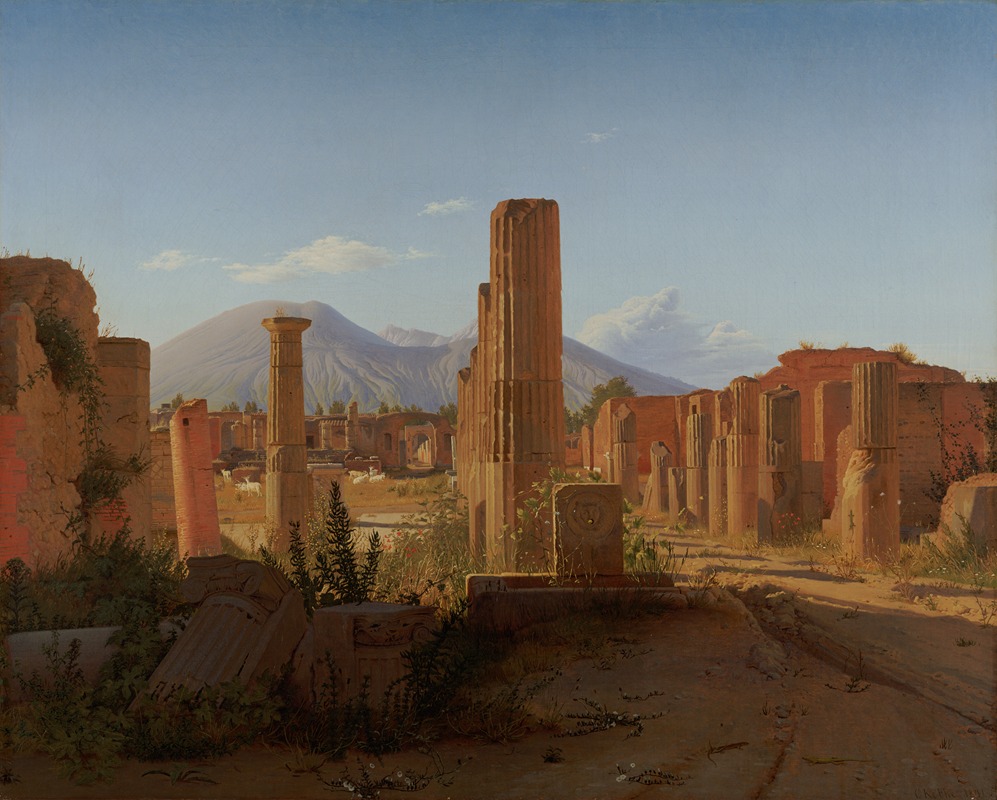 Christen Købke - The Forum, Pompeii, with Vesuvius in the Distance